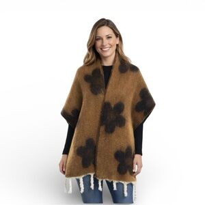 Fadivo, Womens Winter Wrap Large floral Pattern Coffee&Copper 73.5×14 Reversible